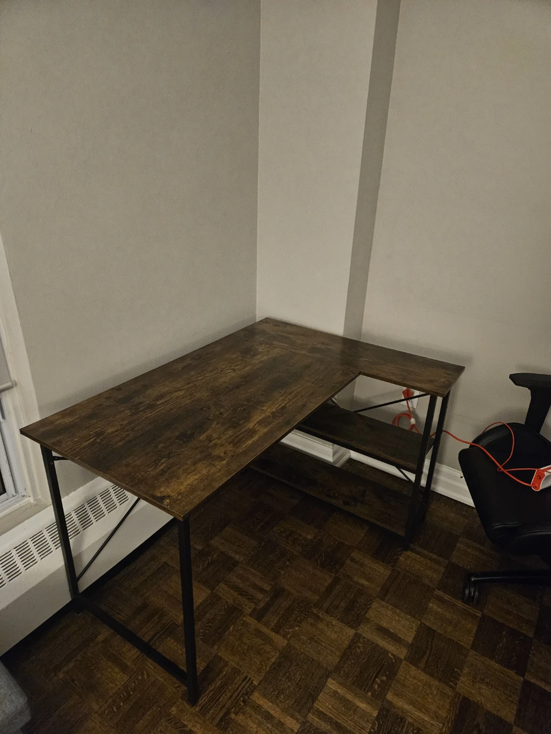 L-Shaped Corner Desk - Rustic Brown - photo 3