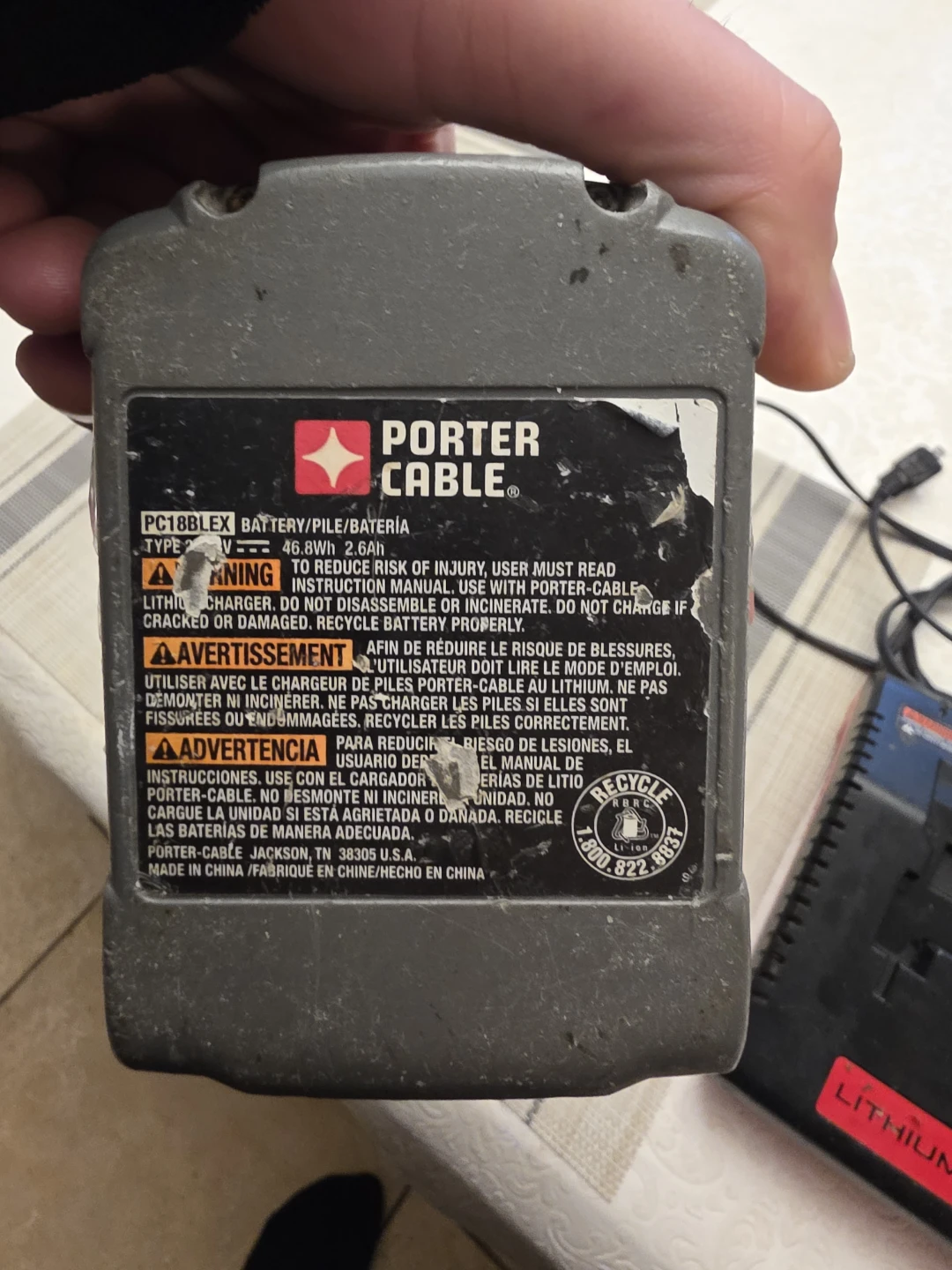 Porter Cable 18V Cordless Drill and Battery - photo 3
