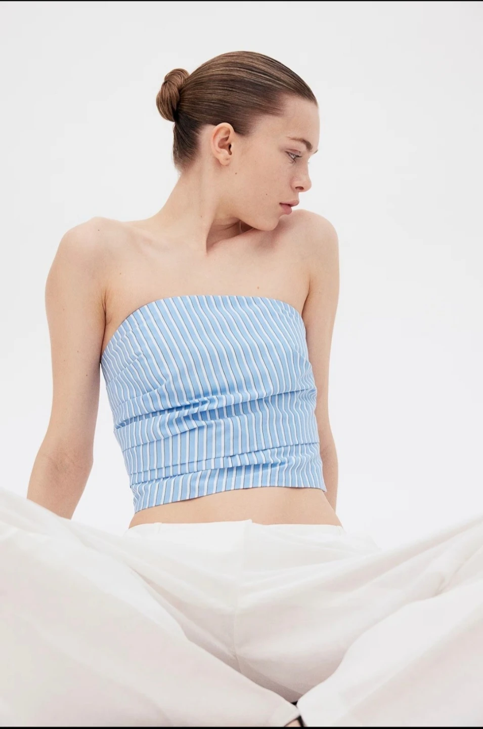 Pleat-Detail Bandeau Top