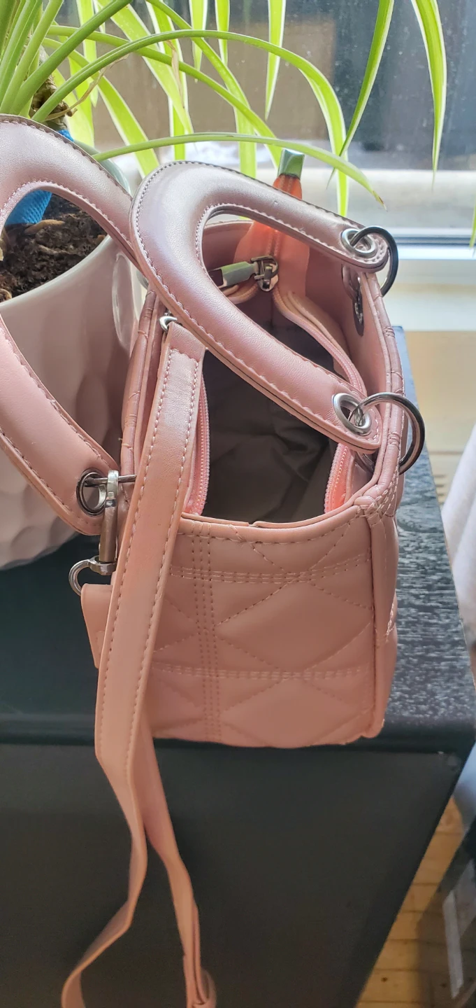 Pink Quilted Handbag with Chain Strap - photo 2