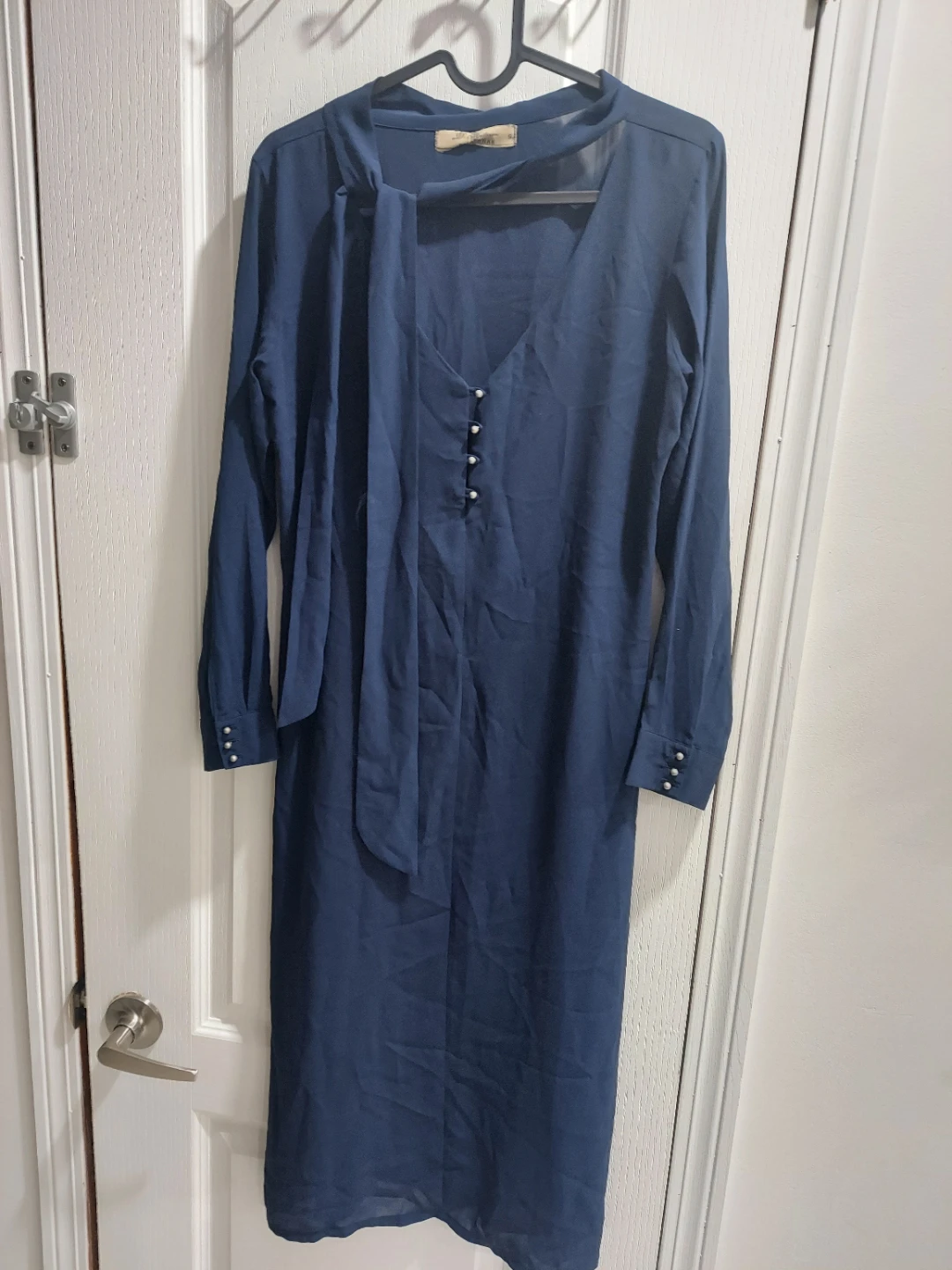 Blue Dress with Pearl Buttons - photo 2