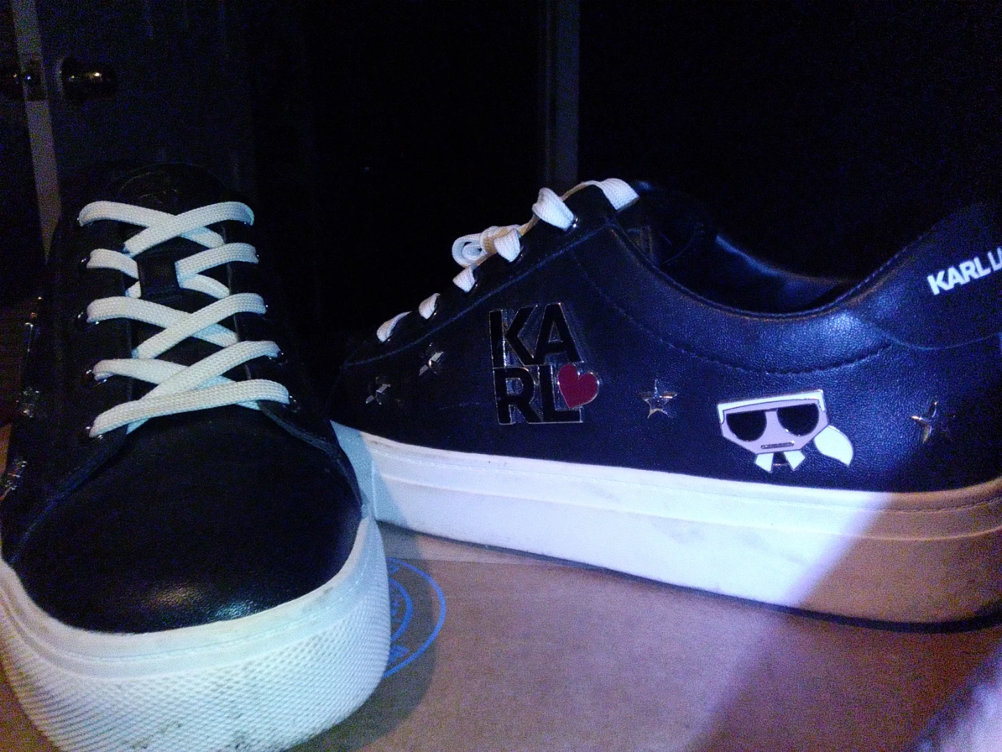 Karl Lagerfeld Paris Black Leather K/Karl Ikonik Sneakers - photo 3