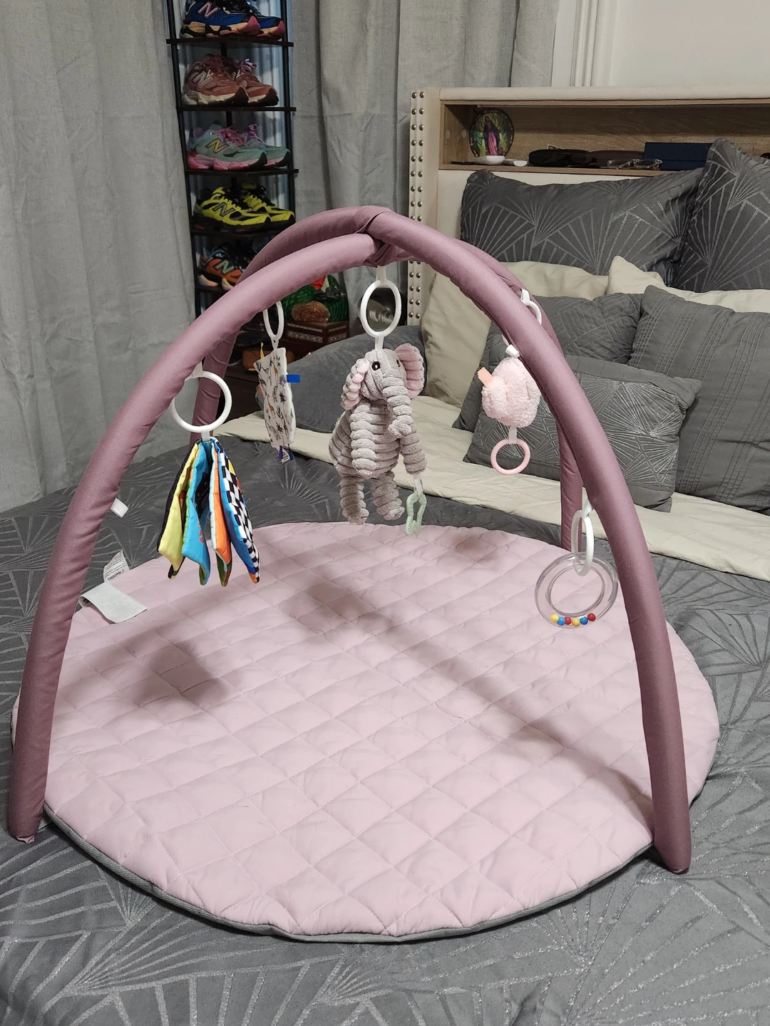 Blissful Baby Play Gym – Activity Mat with 5 Toys – Like New