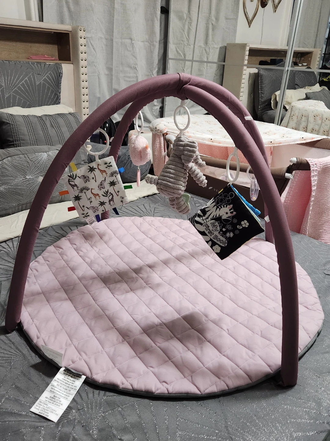 Blissful Baby Play Gym – Activity Mat with 5 Toys – Like New - photo 2