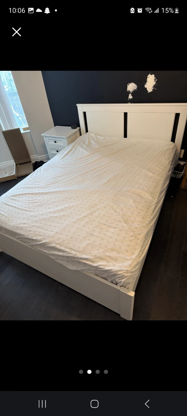 White Full Sized Bed Frame - photo 2