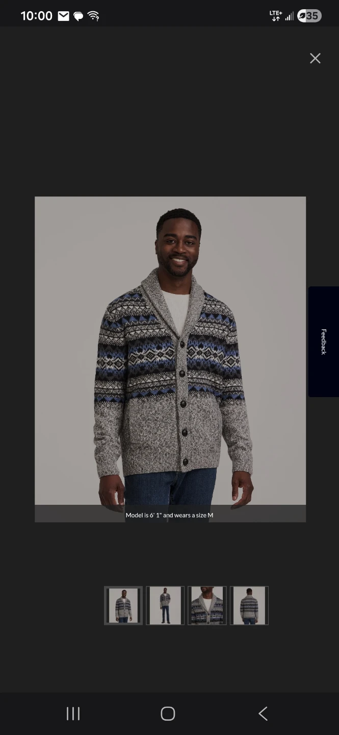 Windriver grey and blue men's Cardigan Sweater - photo 2