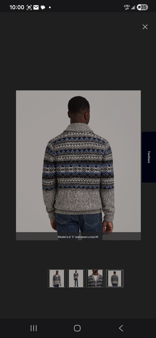Windriver grey and blue men's Cardigan Sweater - photo 3