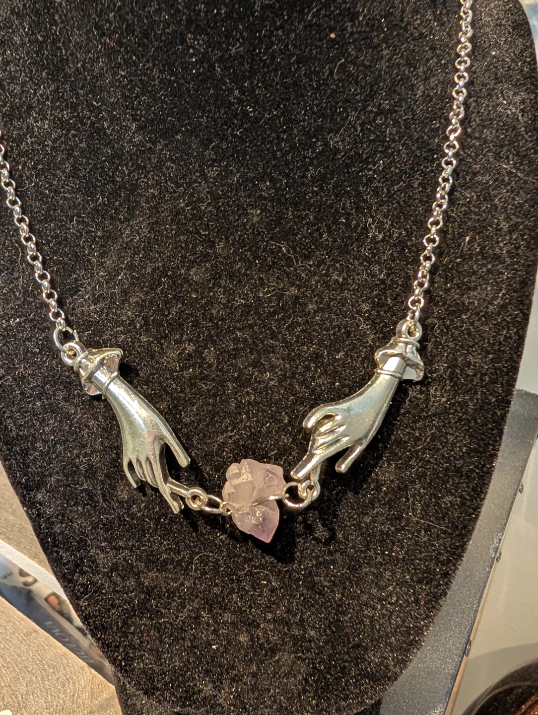 Hand Holding Crystal Pendant Necklace - photo 3
