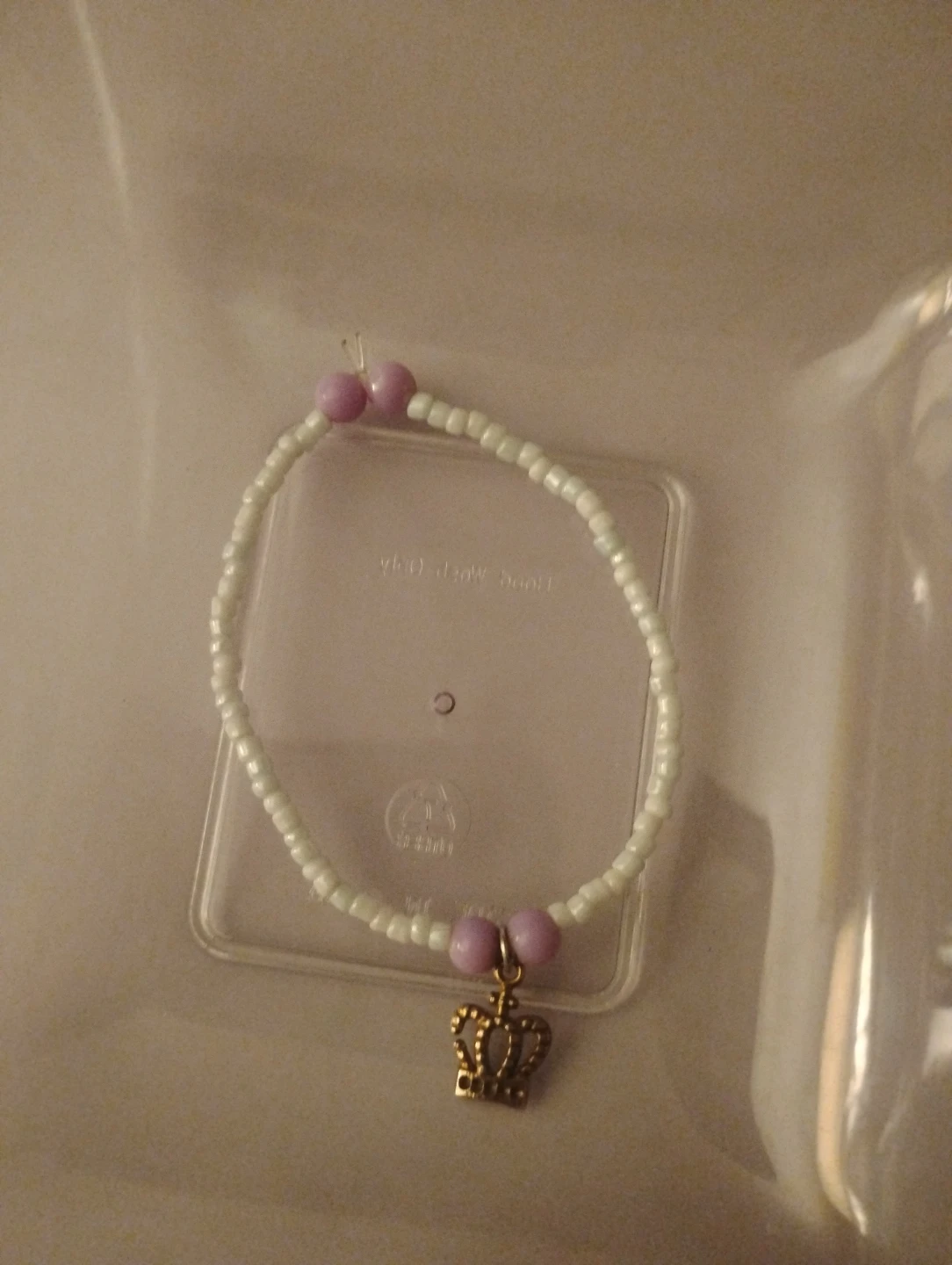 Beaded Bracelet with Crown Charm