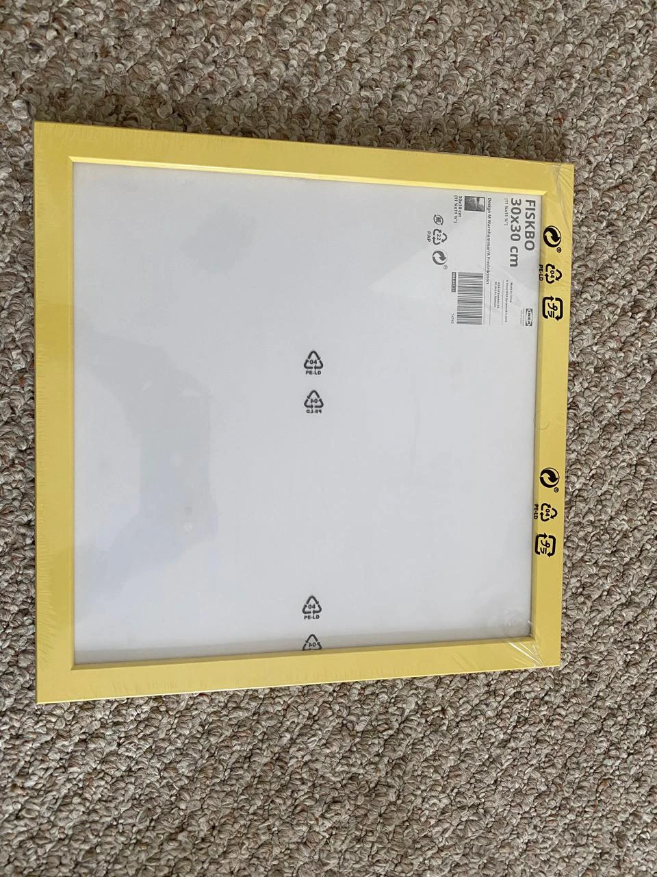 Brand New IKEA FISKBO Picture Frame Yellow 30x30 cm