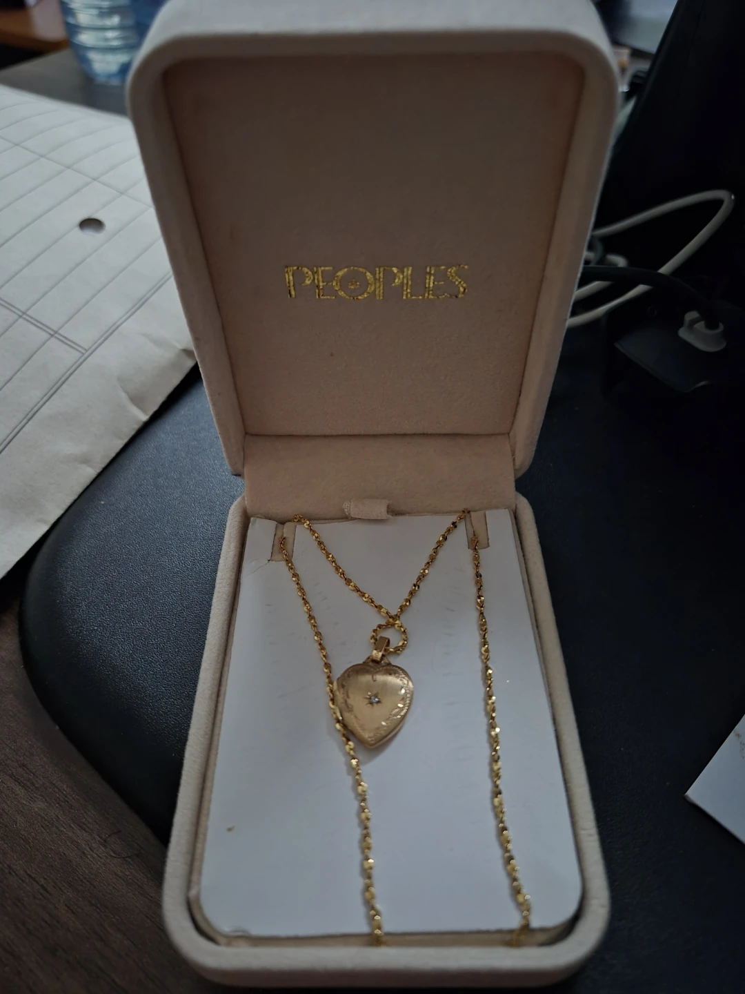 Peoples Diamond Accent Heart Locket Necklace in 10K Gold - photo 3