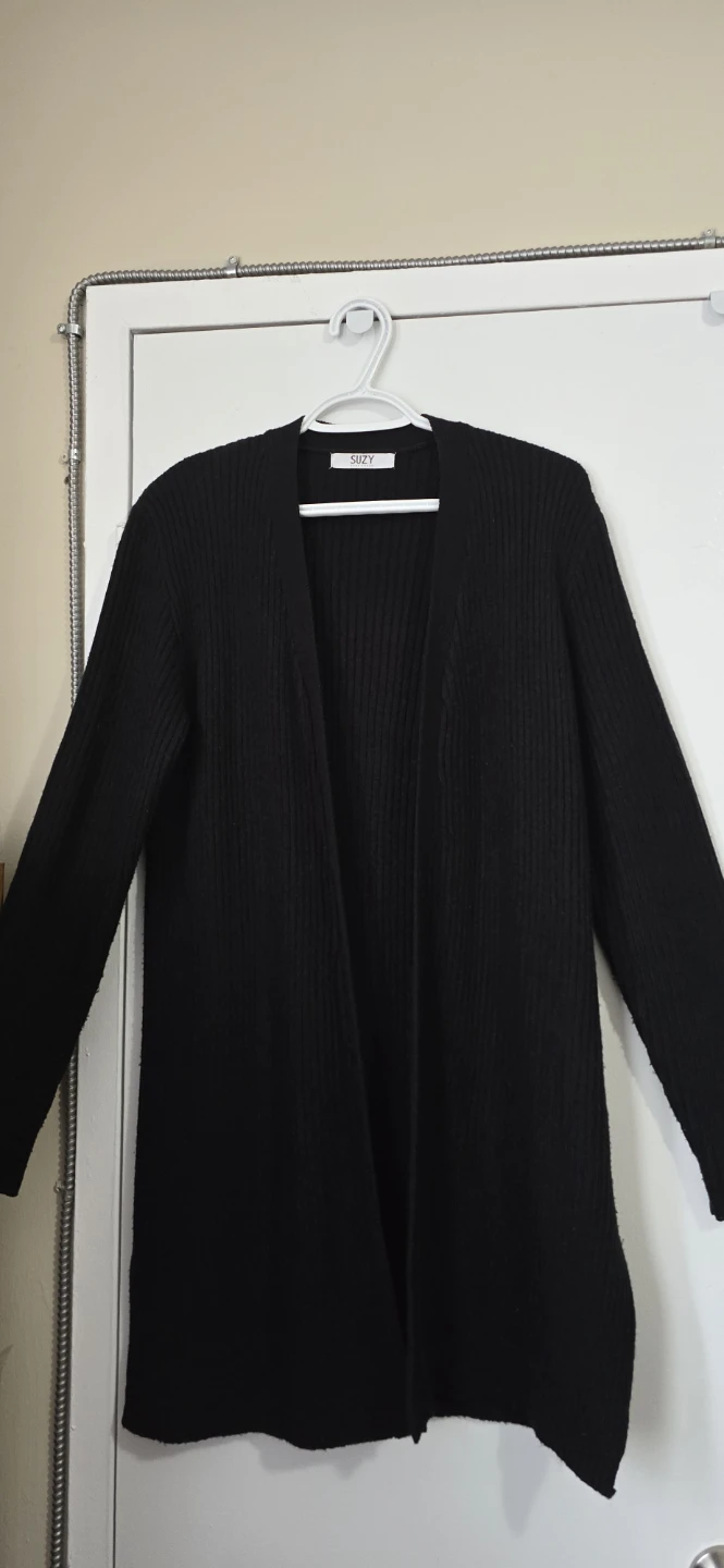 Suzy Black Ribbed Cardigan
