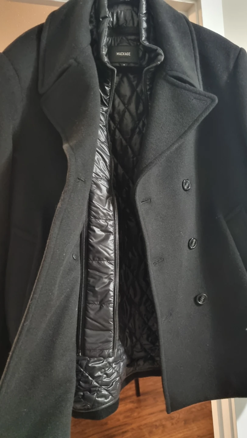 Mackage Wool Blend Peacoat with Quilted Liner - Size 44 - photo 5