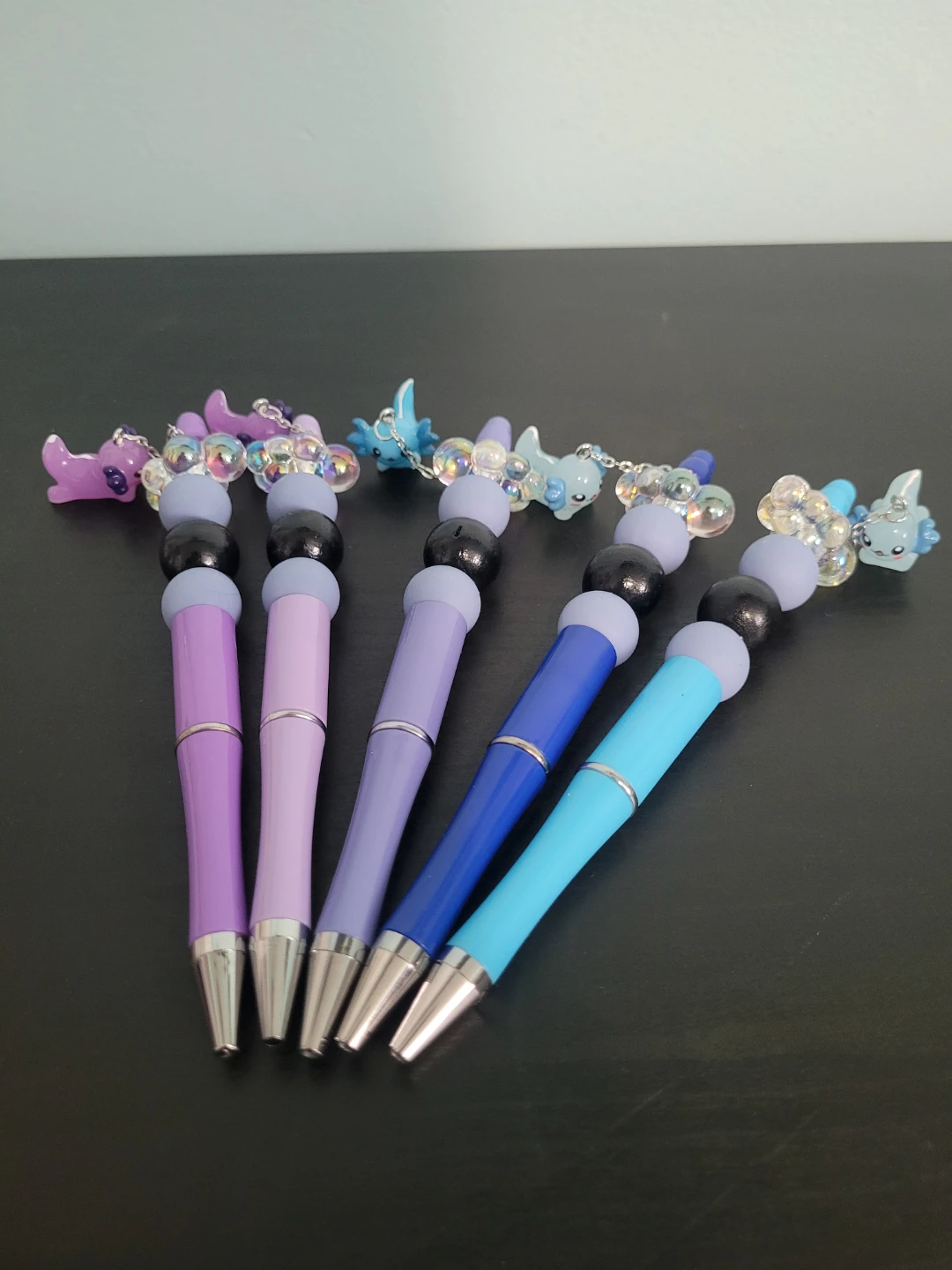 Handmade Cute Axolotl Charms Pens - Set of 5