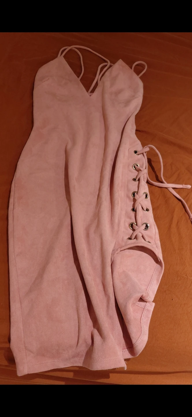 Pink Suede Bodycon Dress - photo 3