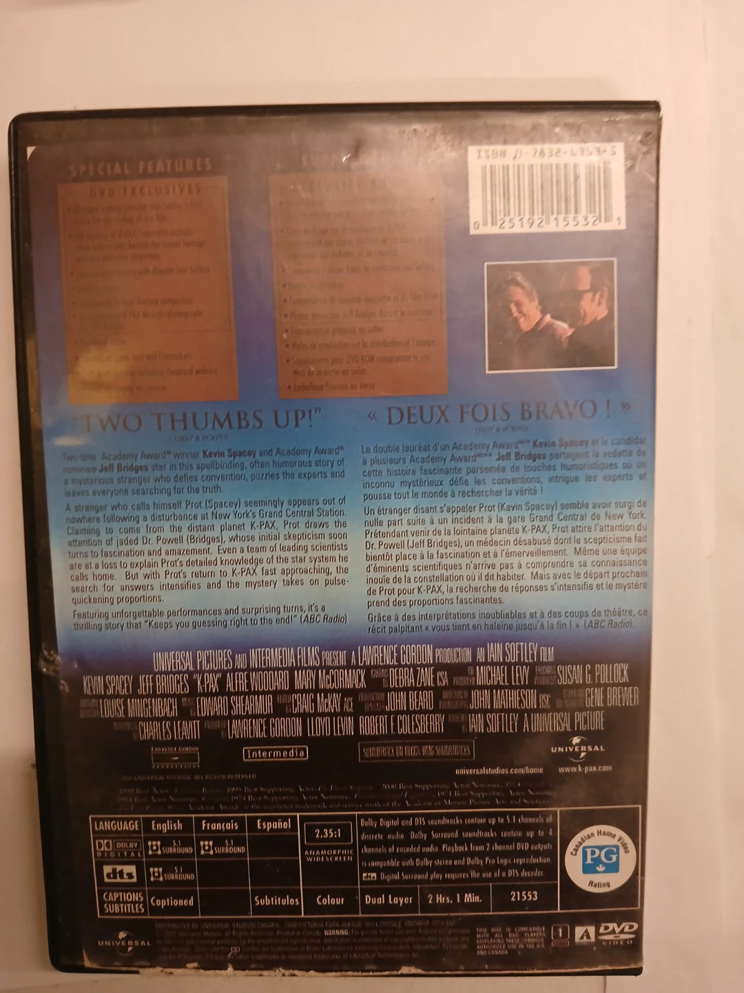 K-PAX DVD "Collector's Edition" - photo 2