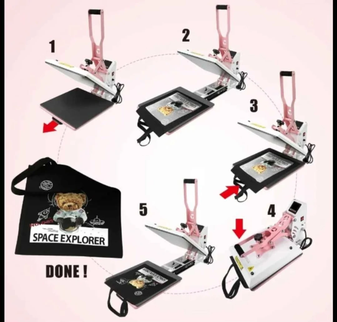 Pink Heat Press Machine for T-Shirts and Transfers - photo 3