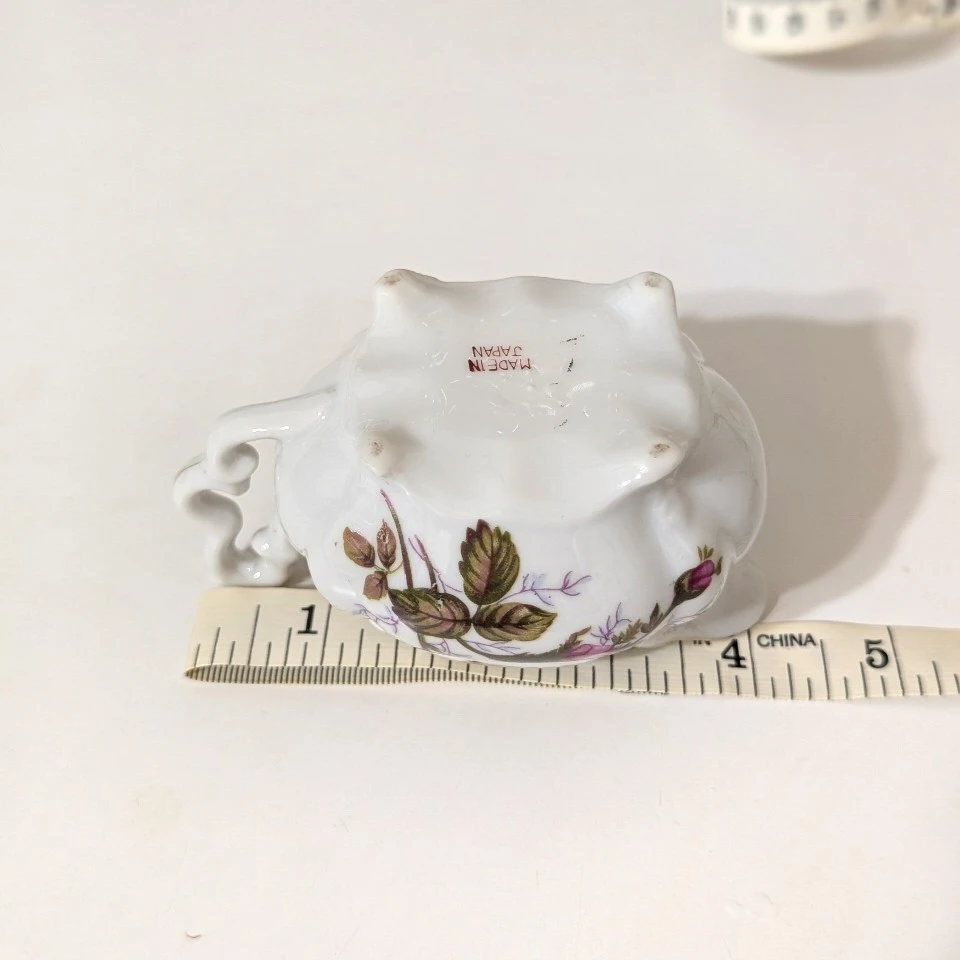 Vintage Moss Rose pattern w/ Gold Trim Creamer & Sugar Set - photo 4