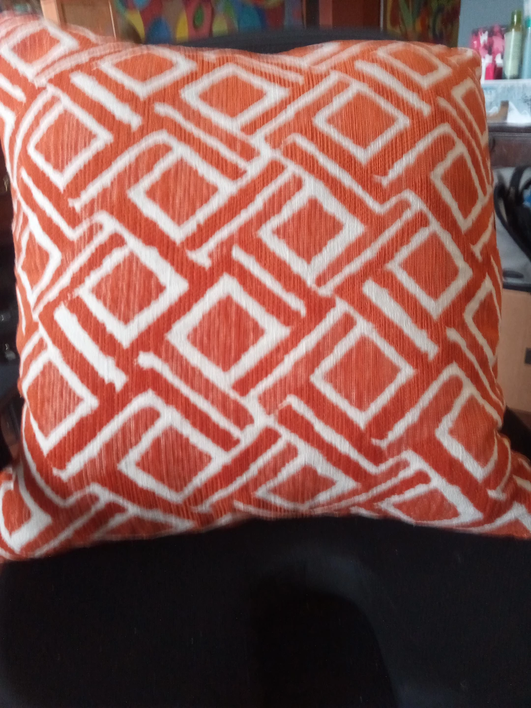Orange Geometric Pattern Throw Pillow