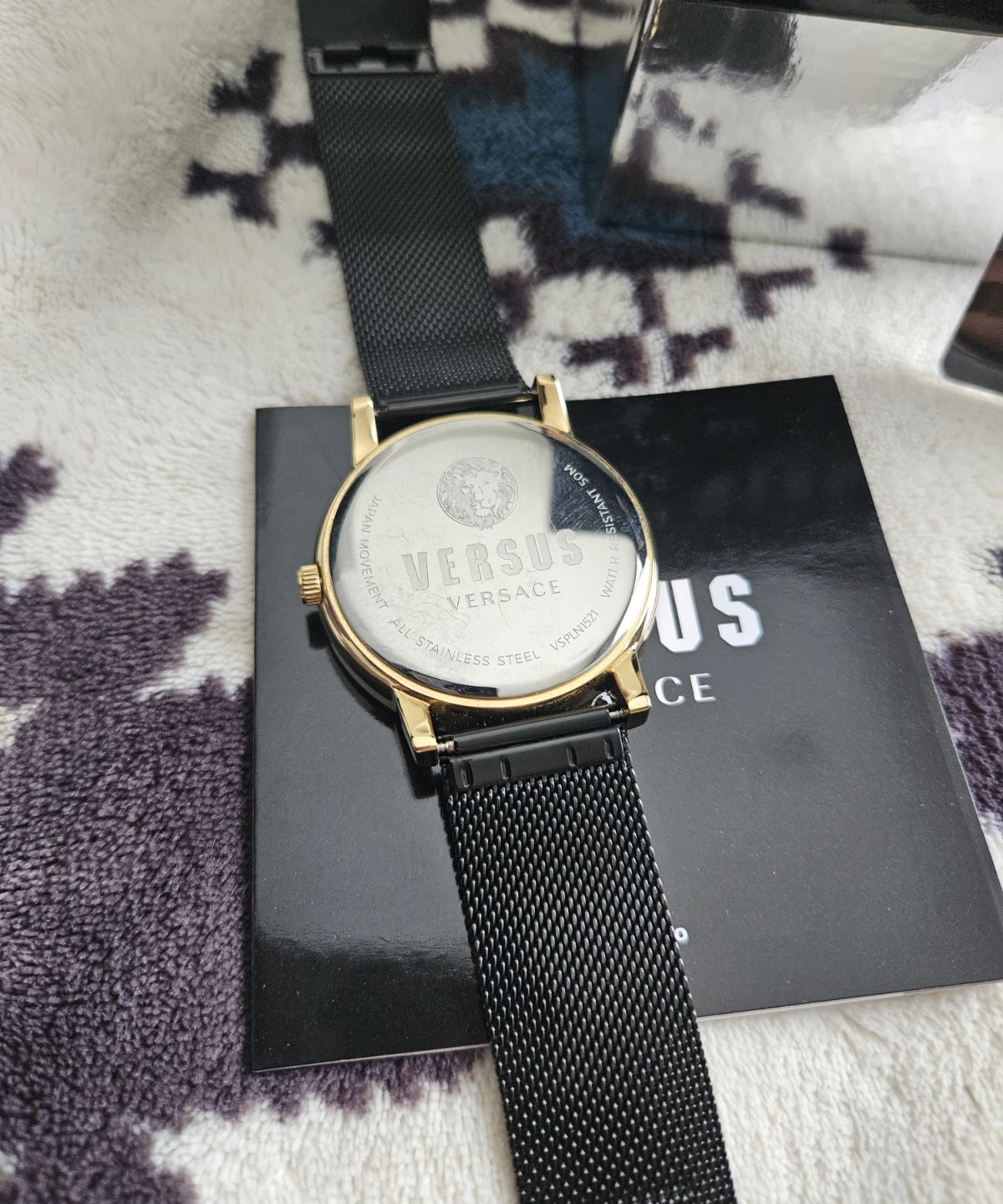 Versus Versace Gold Tone Stainless Steel Mesh Band Watch - photo 3