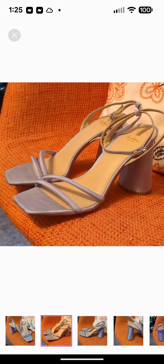 SAM EDELMAN Blue Chunky Heel Sandals