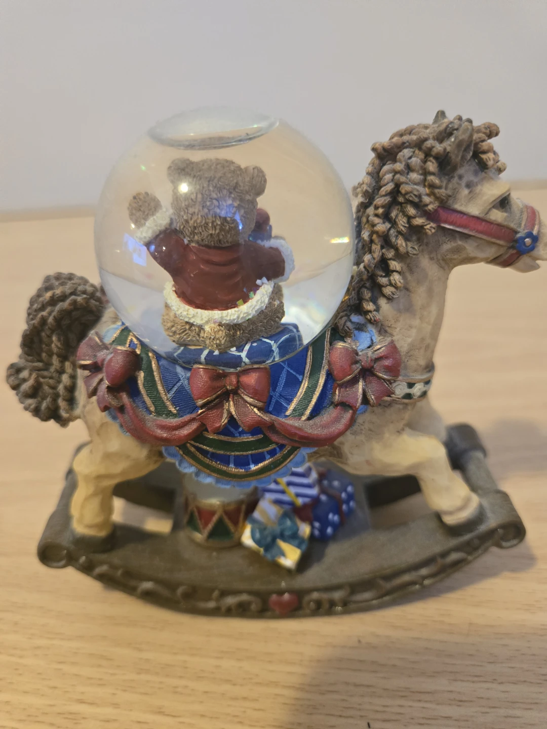Teddy Bear Rocking Horse Snow Globe - photo 2