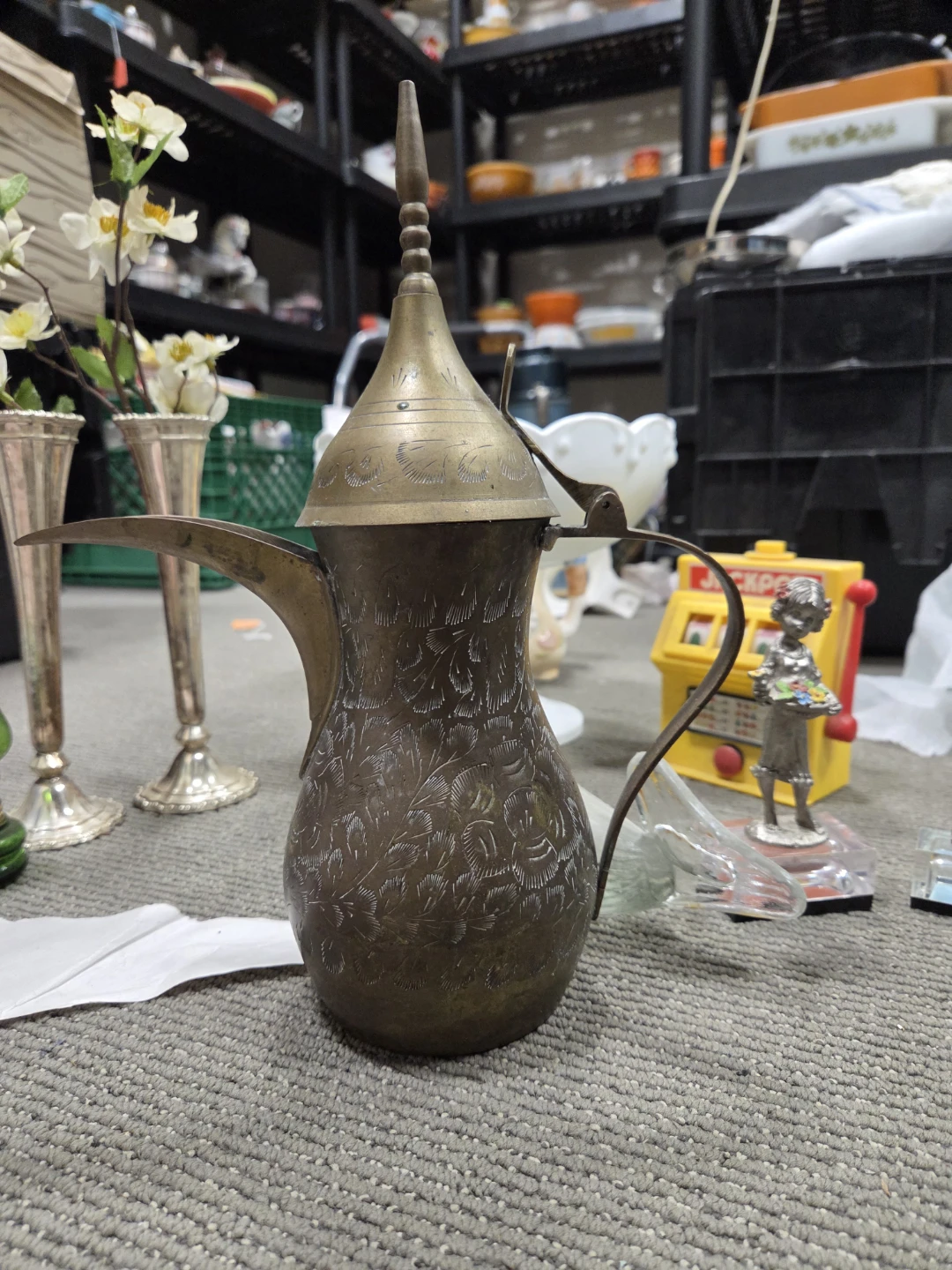 Antique Brass Dallah Coffee Pot
