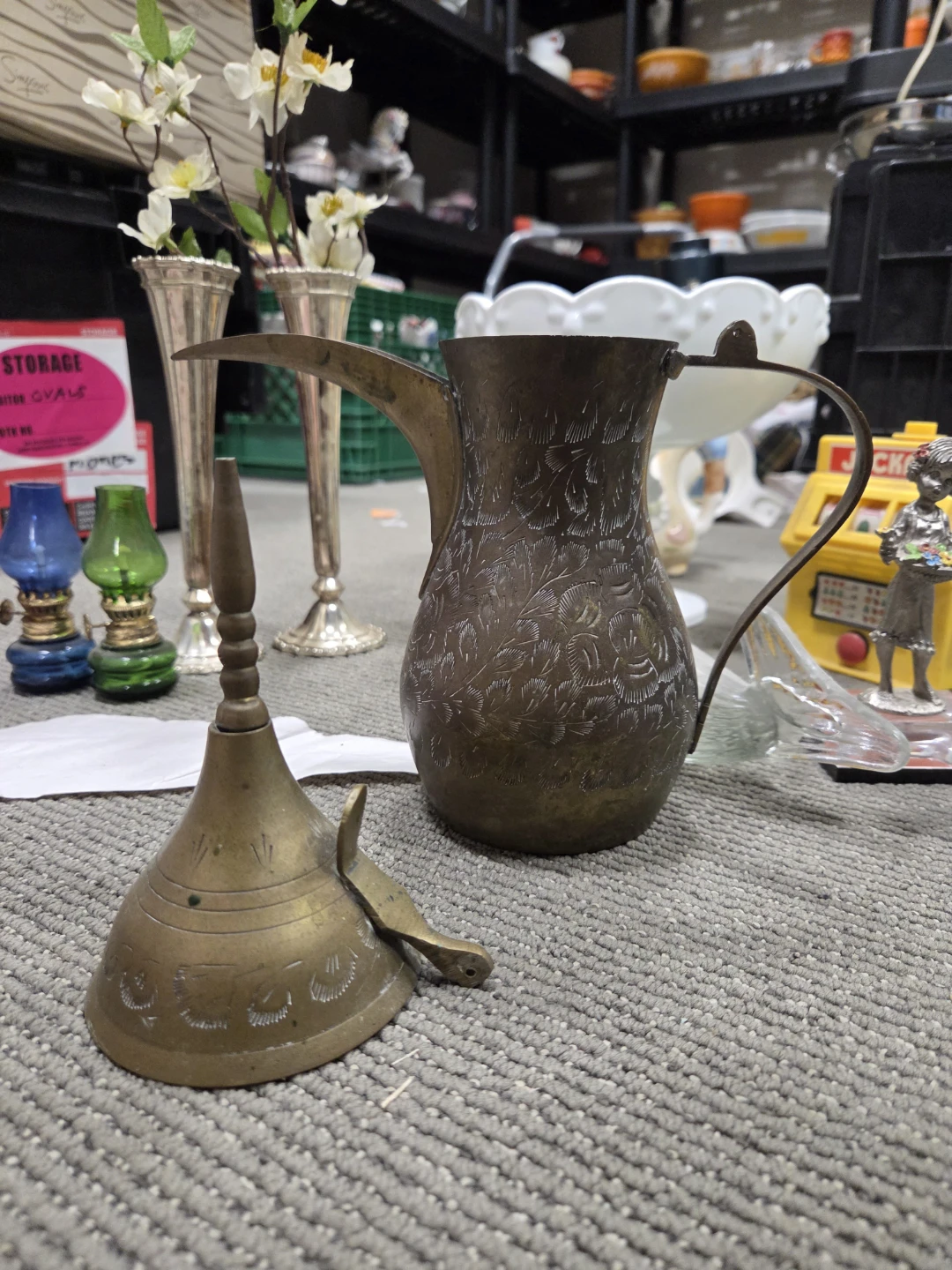 Antique Brass Dallah Coffee Pot - photo 2