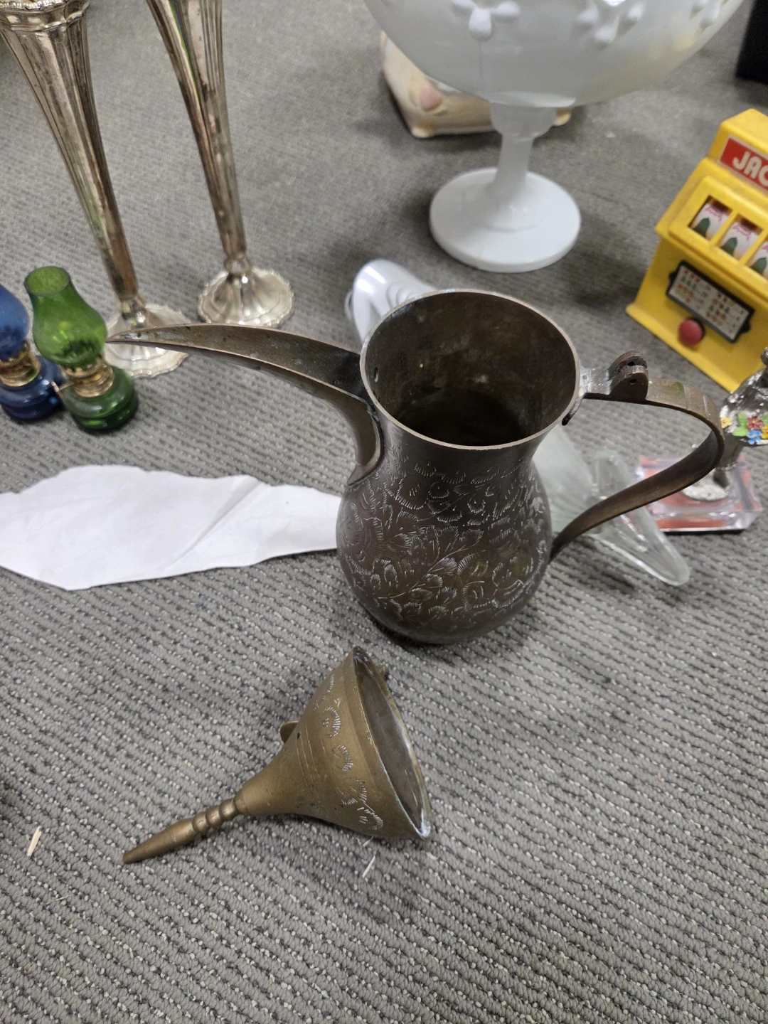 Antique Brass Dallah Coffee Pot - photo 3