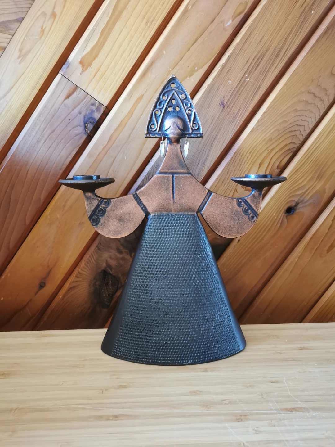 Vintage Soviet Beryozka Copper Candle Holder