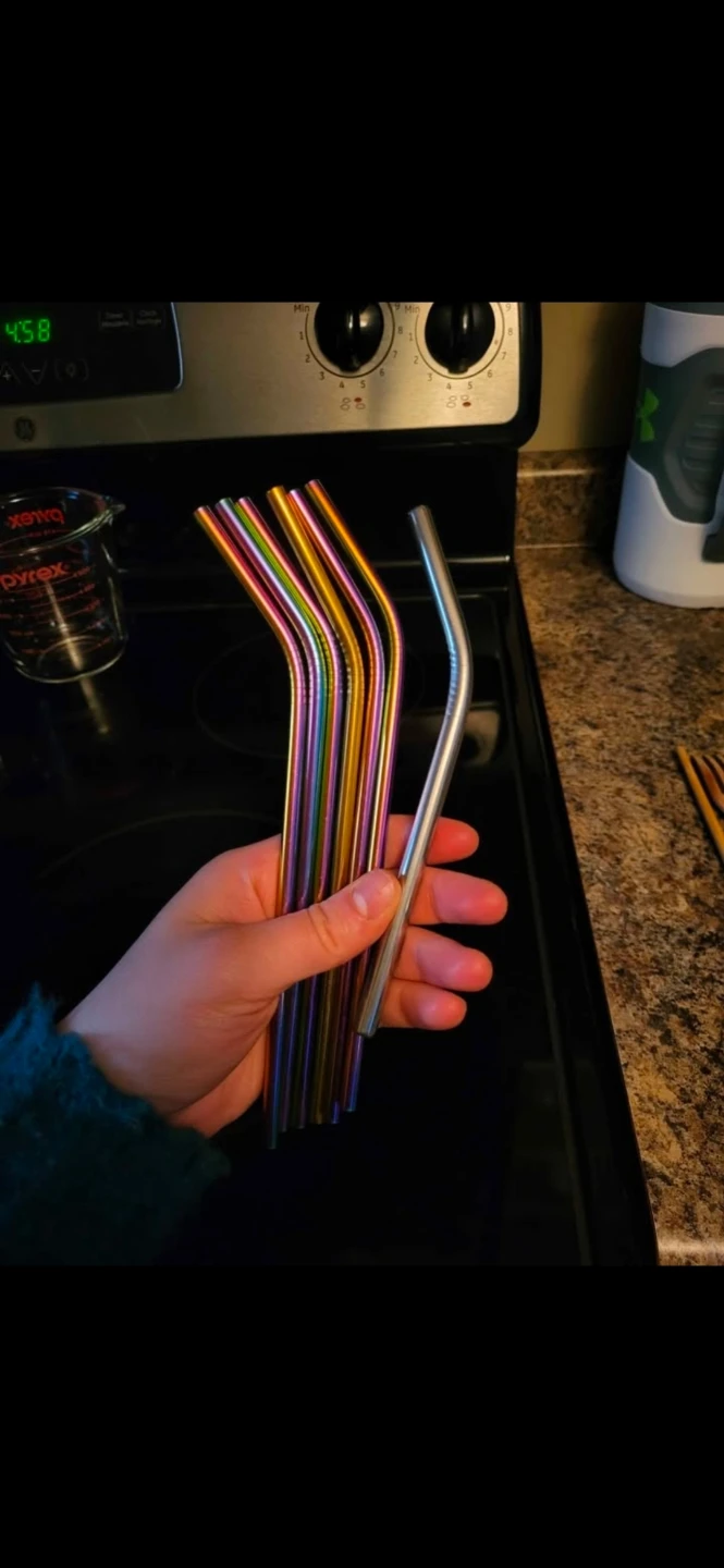 Reusable Stainless Steel Straws - Set of 7