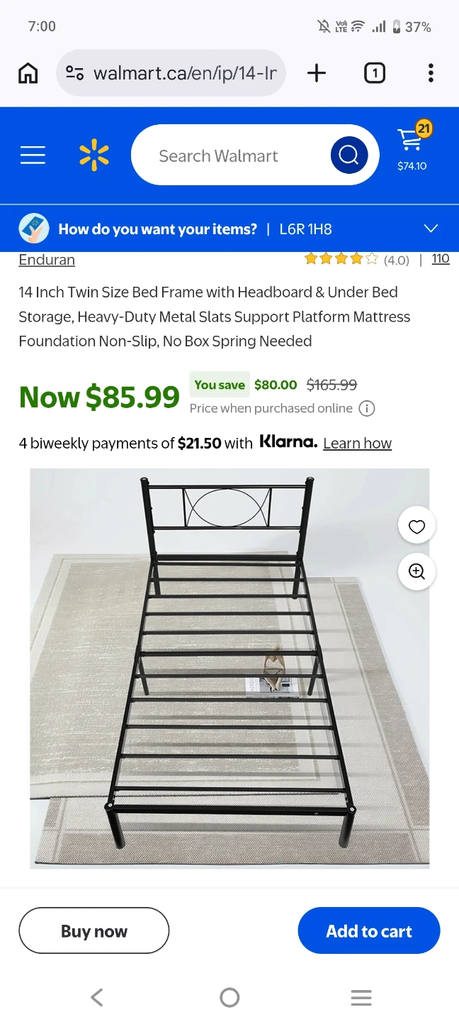 Enduran 14 Inch Twin Size Bed Frame - photo 3