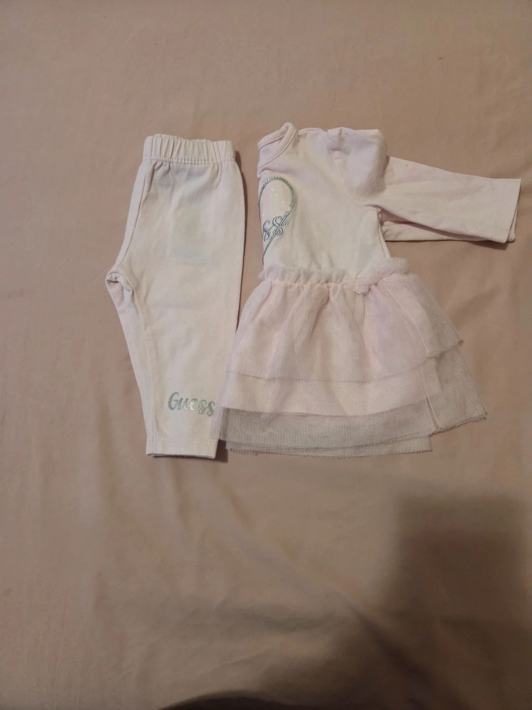 Guess Baby Girls Pink Faux Fur Vest & Tutu Dress Outfit Set