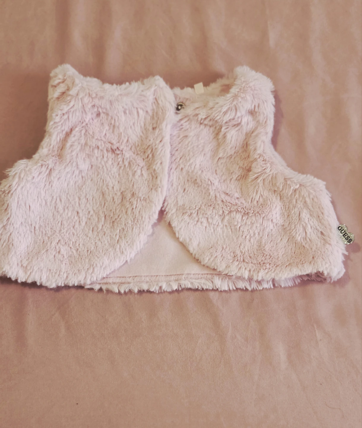 Guess Baby Girls Pink Faux Fur Vest & Tutu Dress Outfit Set - photo 4