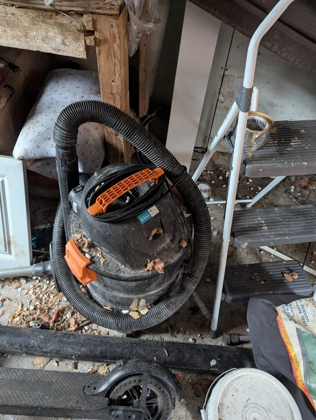 Black Wet/Dry Vacuum with Orange Accents