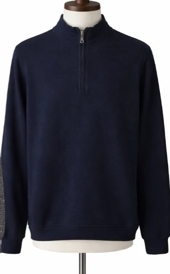 Fahrenheit quarter-zip pullover sweater - Dark navy blue