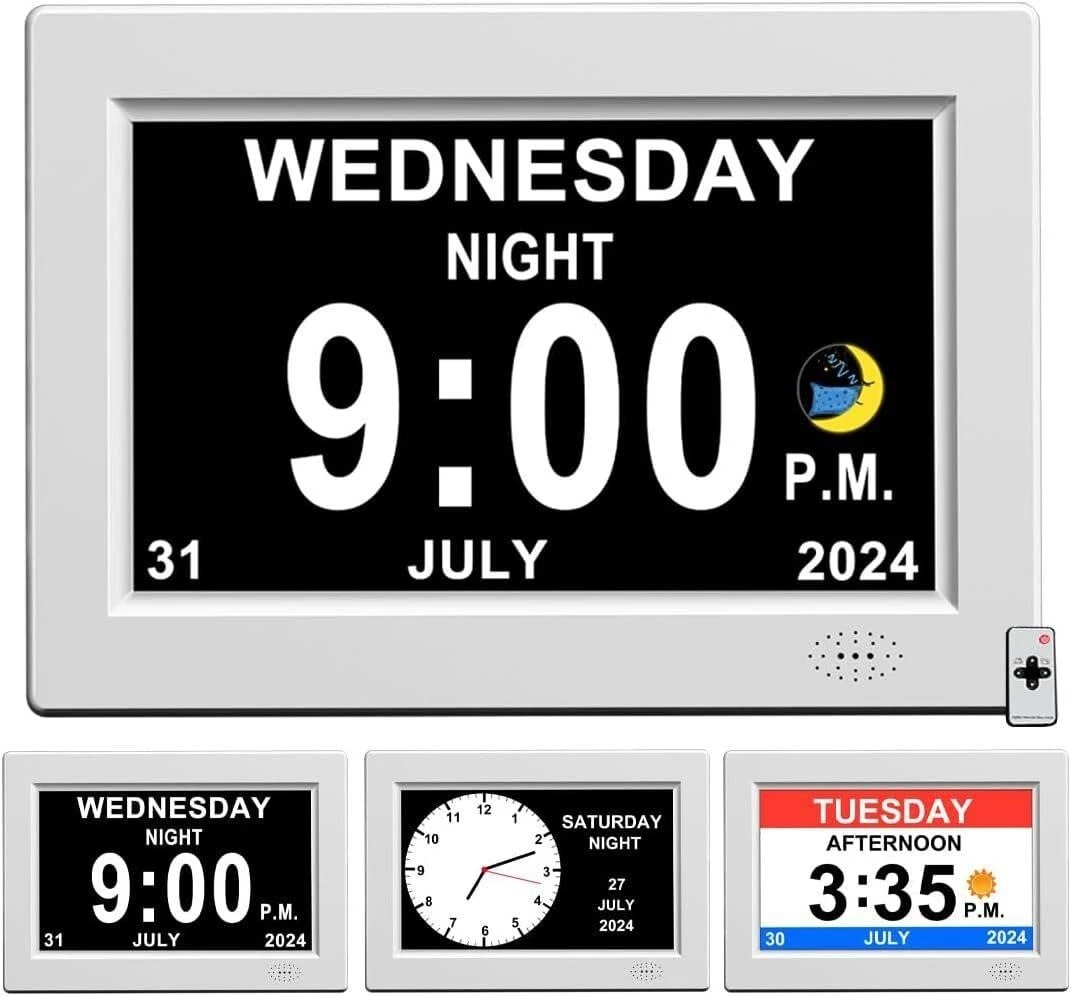 8-Inch Digital Clock with Photo Viewing