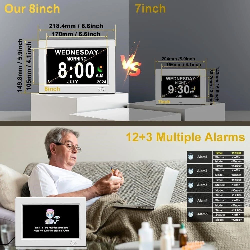 8-Inch Digital Clock with Photo Viewing - photo 2
