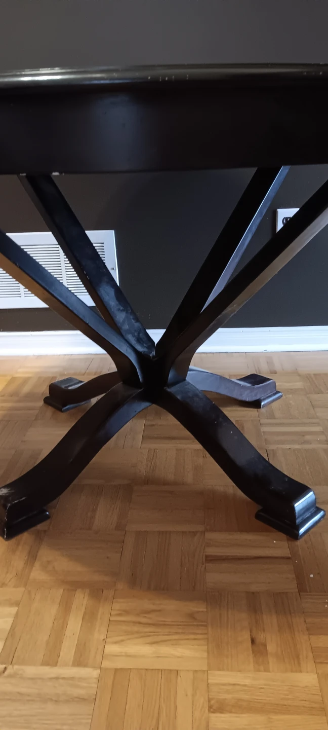 Dark Round Pedestal Dining Table - photo 2