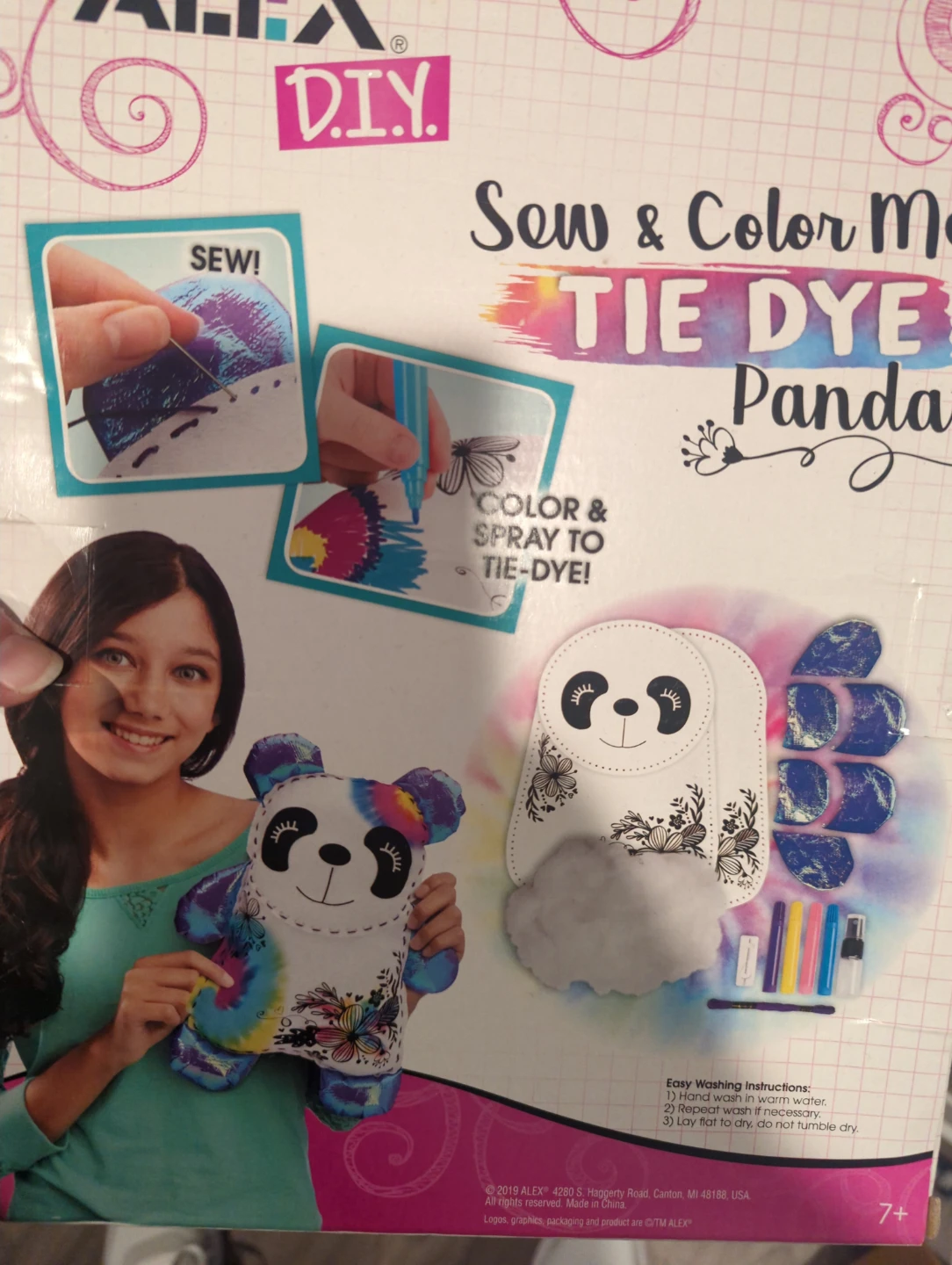 ALEX DIY Color Me Tie Dye Panda Plush Craft Kit - photo 2
