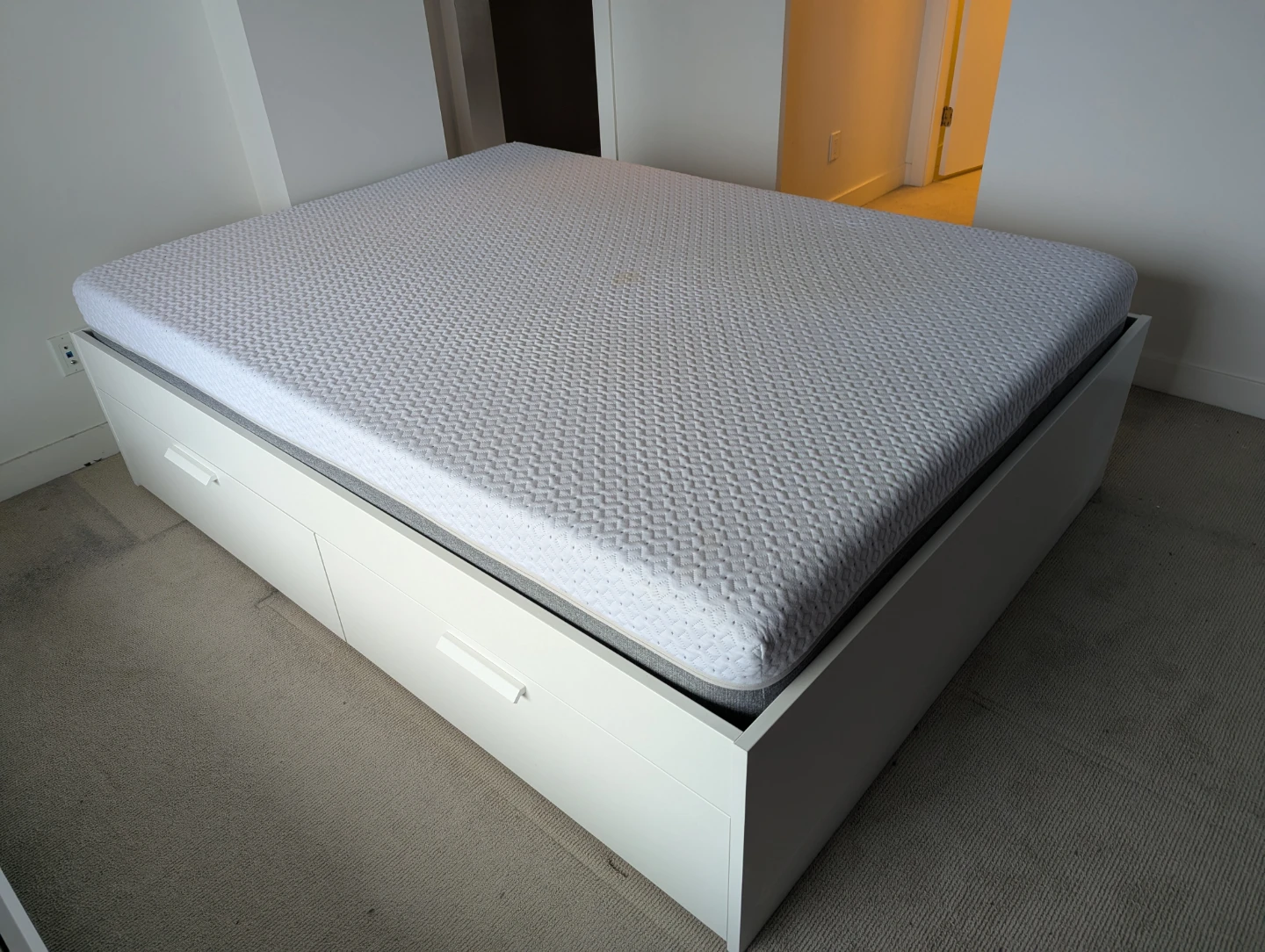 White Bed Frame with Drawers