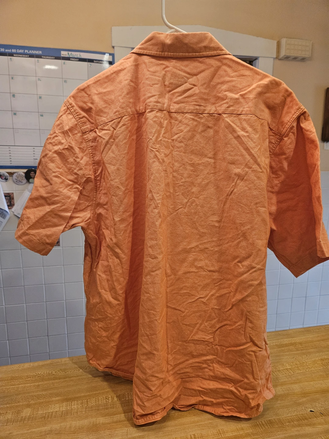 Linea Uomo Orange 100% Cotton Short Sleeve Button Up Shirt XXL - photo 4