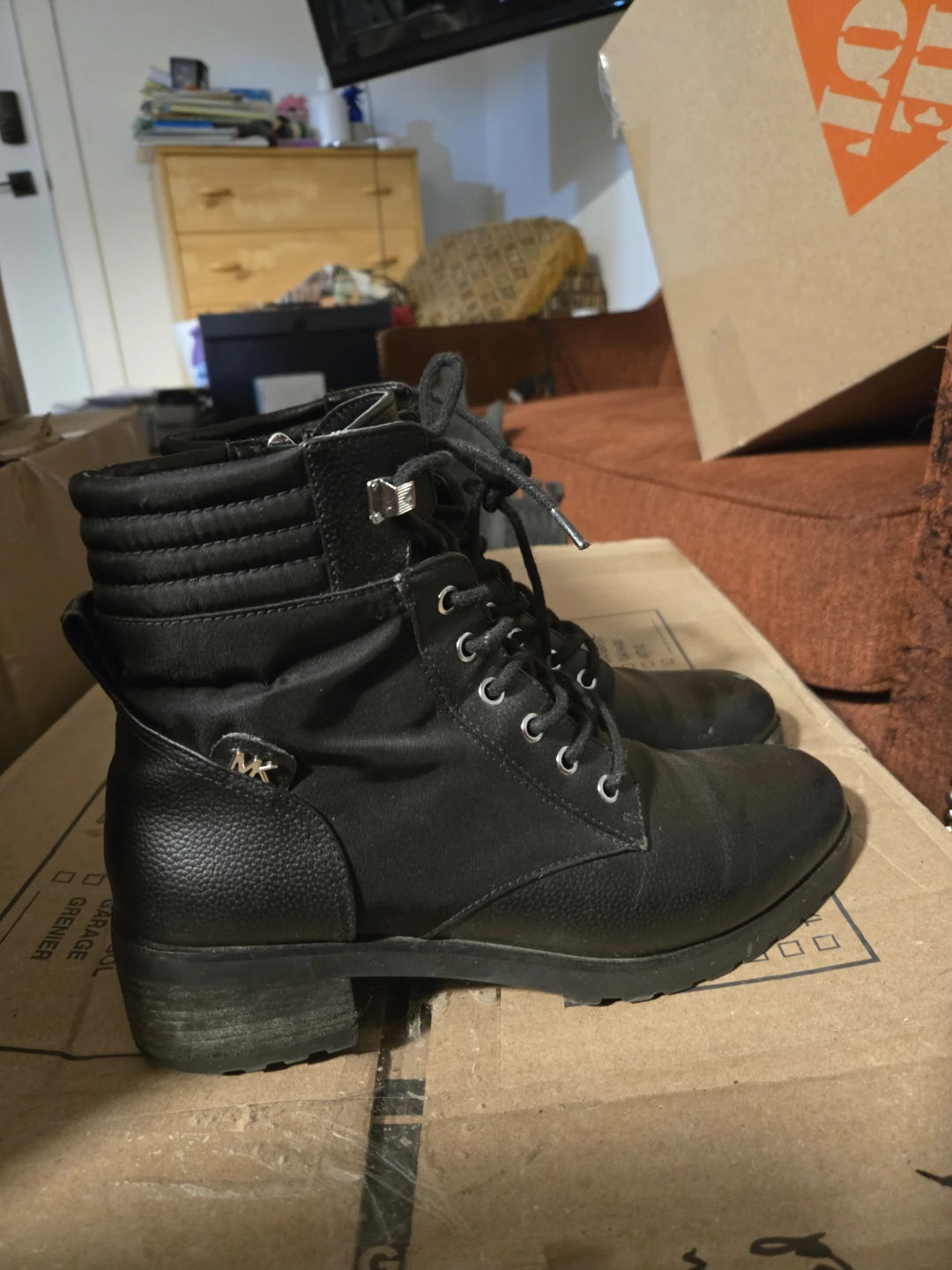 Michael Kors Black Lace-Up Ankle Boots