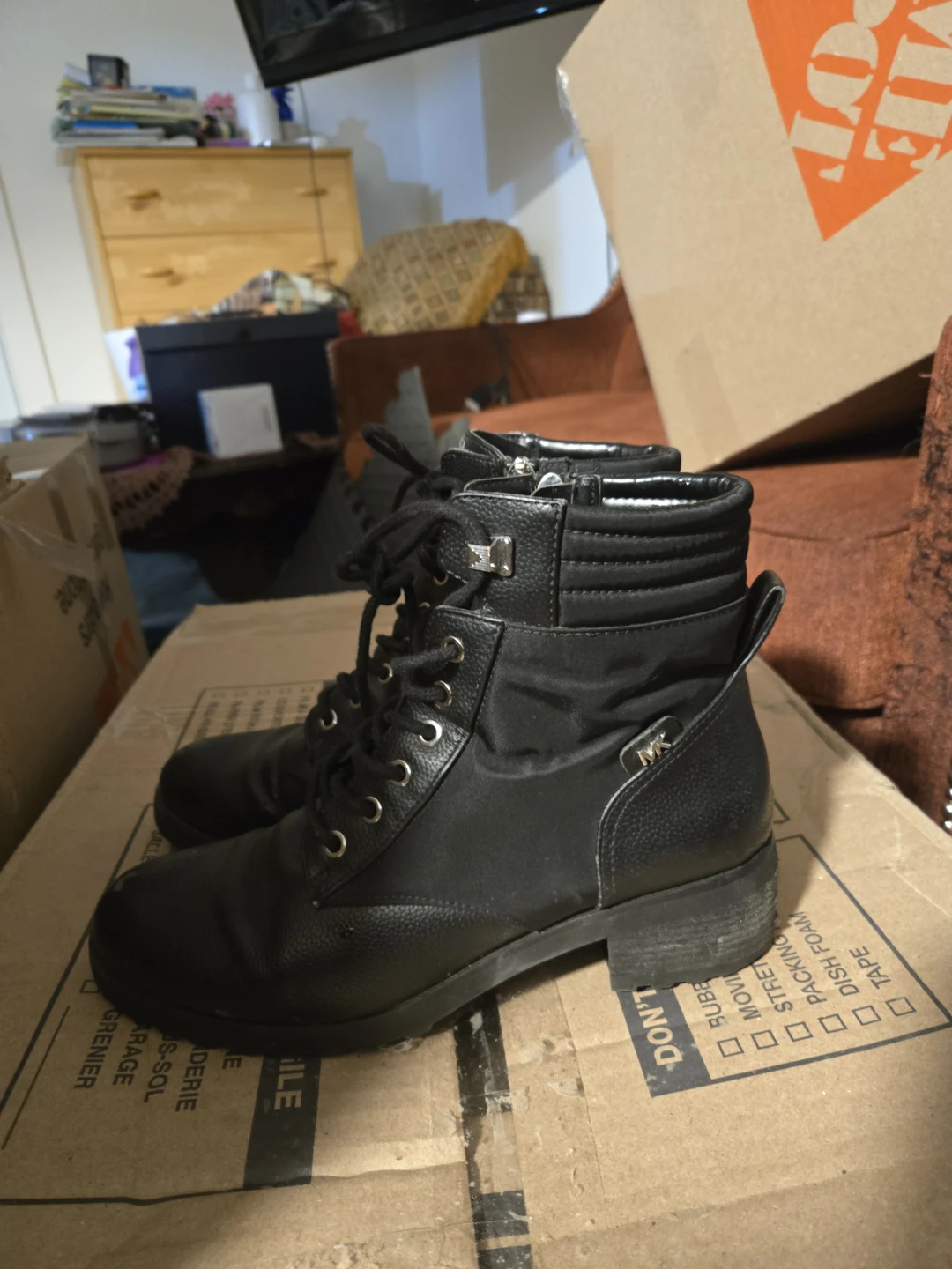 Michael Kors Black Lace-Up Ankle Boots - photo 3