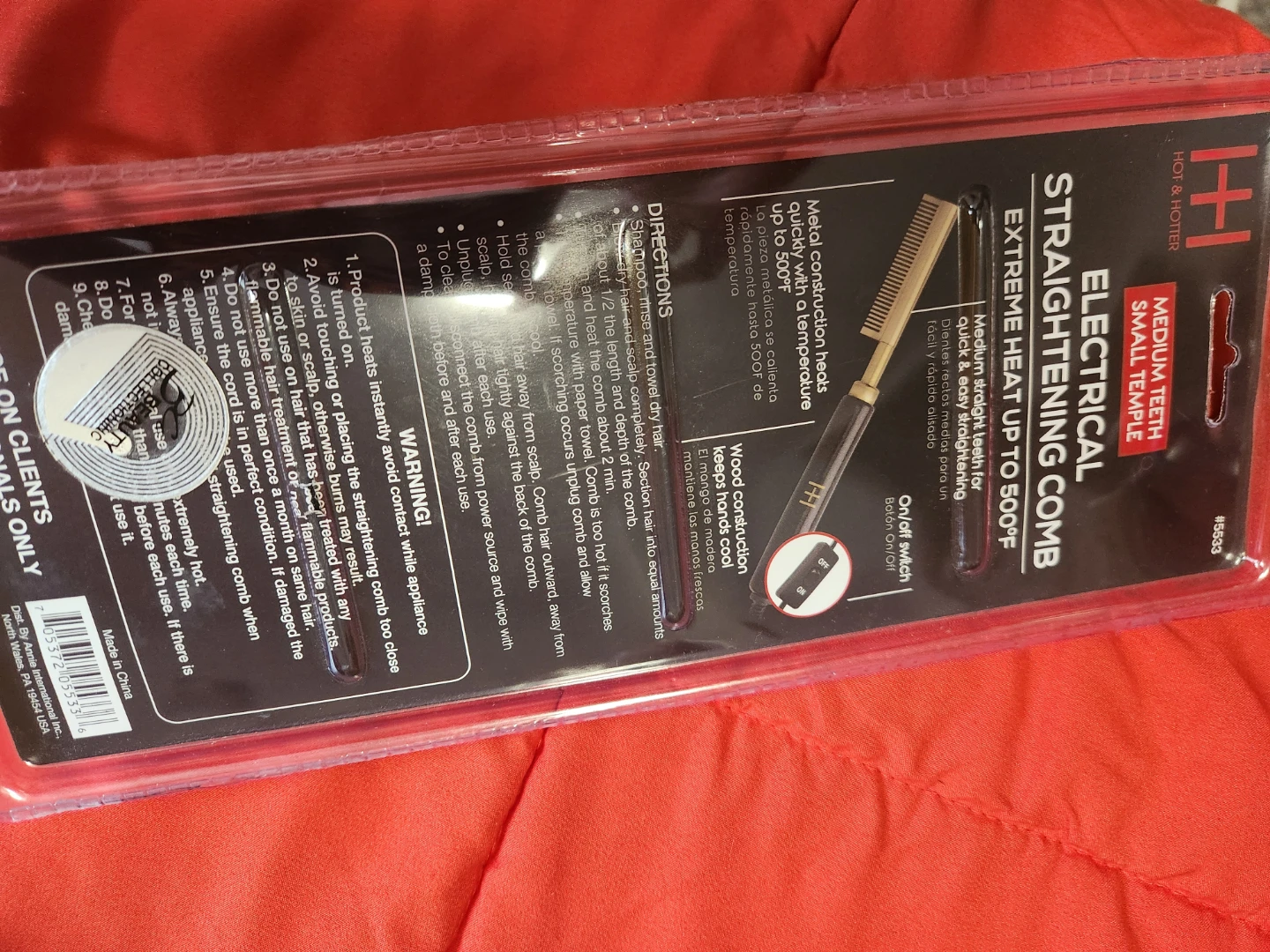 H&H Electrical Straightening Comb - Medium Teeth - photo 2