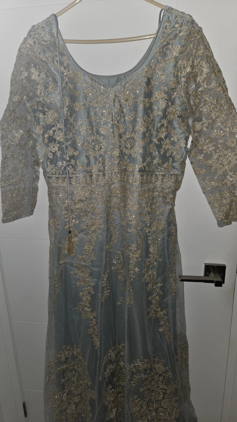 Grey and Gold Embroidered Salwar Kameez XL - photo 2