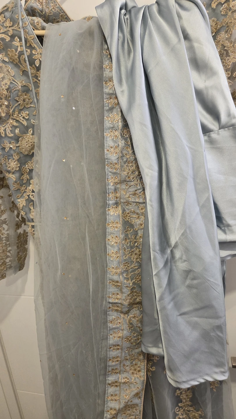 Grey and Gold Embroidered Salwar Kameez XL - photo 4