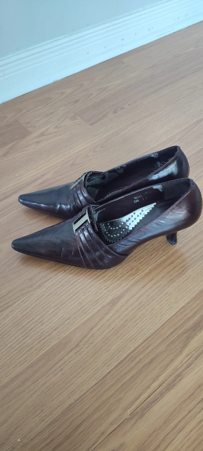 Women's Brown Genuine Leather Heels - photo 2