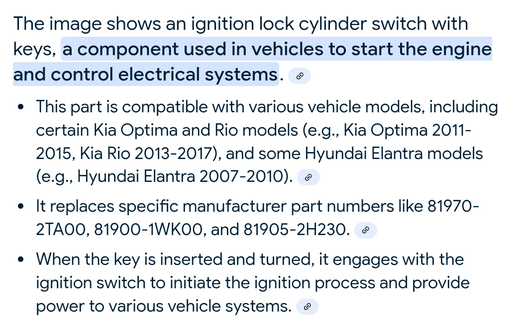Ignition Lock Cylinder Switch with Keys for Kia Optima Rio Forte - photo 5