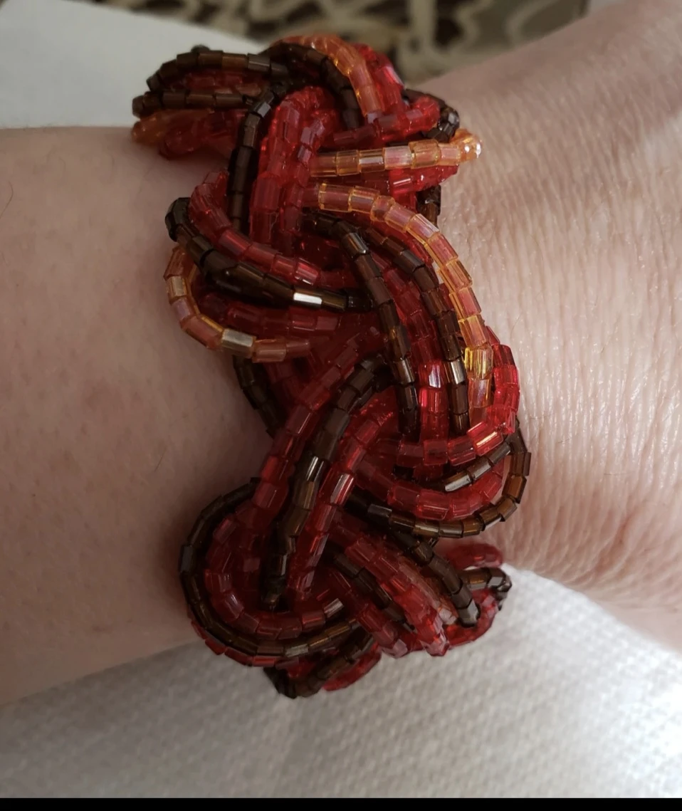 Red Beaded Knot Bracelet